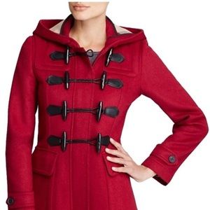 Burberry Brit Blackwell Wool Toggle Coat Claret